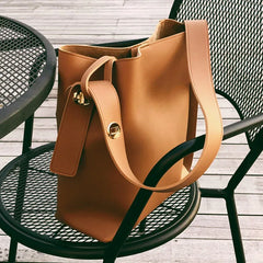 Women Bucket Bag PU Leather Shoulder Bag Handbags Casual Large Totes