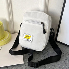 Women Corduroy Messenger Bag Black/White Casual Style Shoulder Bag