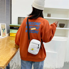 Corduroy Zipper Crossbody Bag Multi-layer Small Soft Shopper Bag