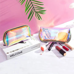 Women Cosmetic Bag Semi-circular Illusion Laser Makeup Bag Portable Dumpling Sha