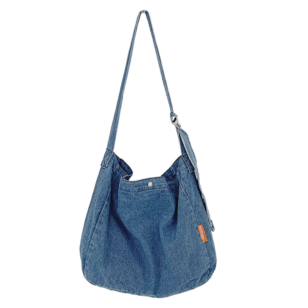 Women Denim Crossbody Bag Harajuku Shoulder Handbags Large Capacity