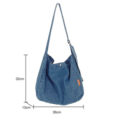 Women Denim Crossbody Bag Harajuku Shoulder Handbags Large Capacity