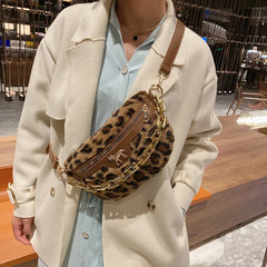 Women Fanny Packs High Chest Bag Chain Handbag Purses Shoulder Bag