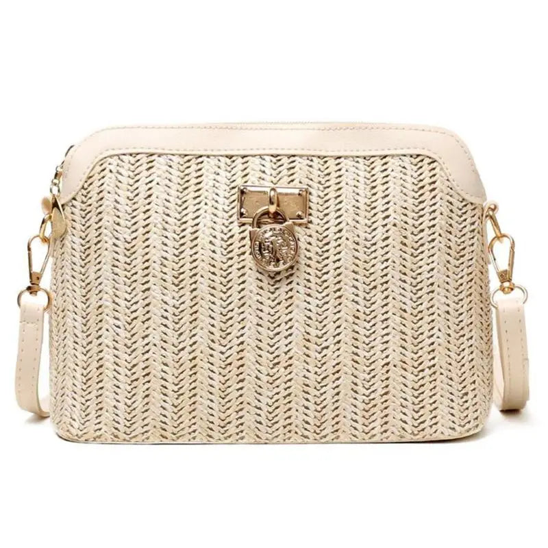 Women Straw Woven Crossbody Tote Shoulder Bag