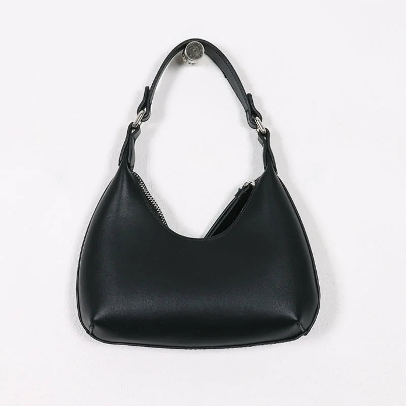 Retro Solid PU Leather Hobo Shoulder Bag Casual Female Shopper Clutch