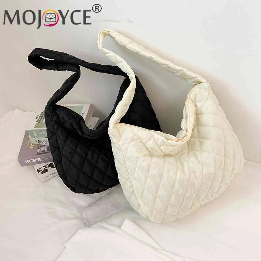 Women Lattice Solid Cloud Shoulder Bag Casual Quilted Crossbody Bags