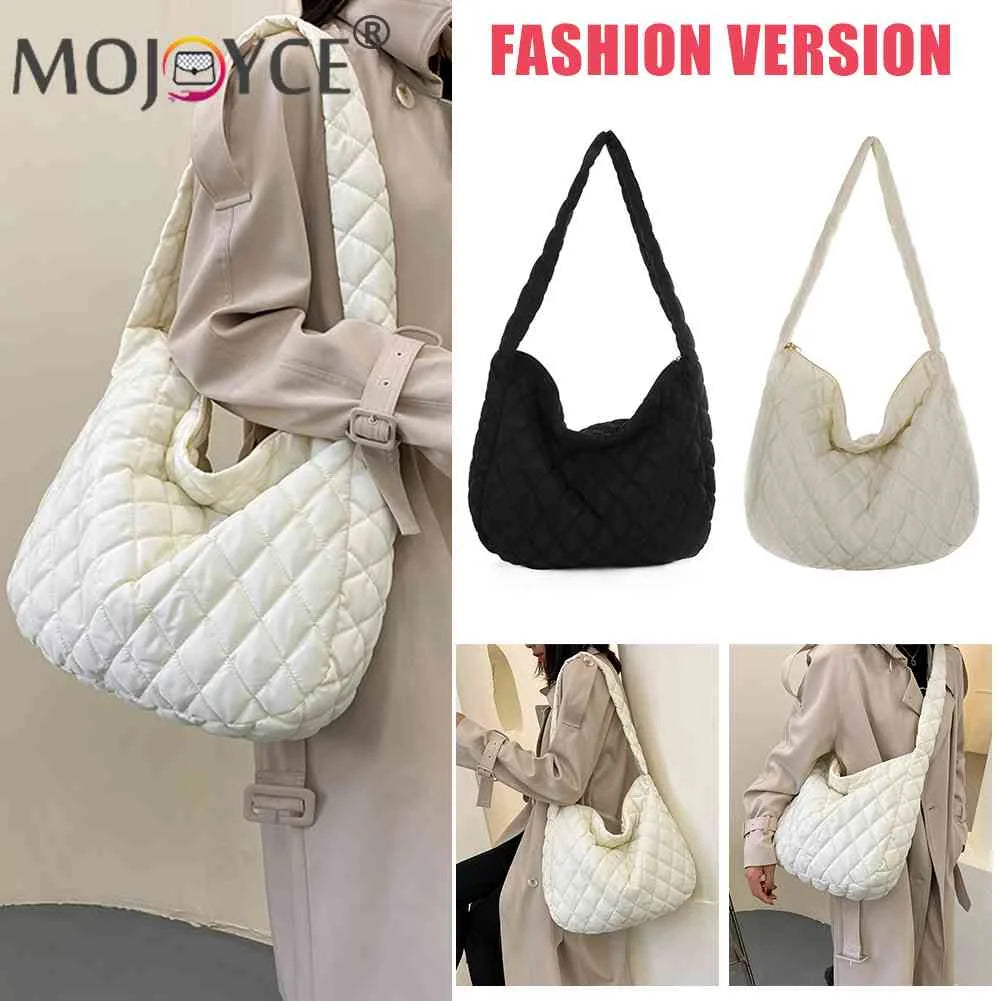 Women Lattice Solid Cloud Shoulder Bag Casual Quilted Crossbody Bags