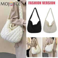 Women Lattice Solid Cloud Shoulder Bag Casual Quilted Crossbody Bags