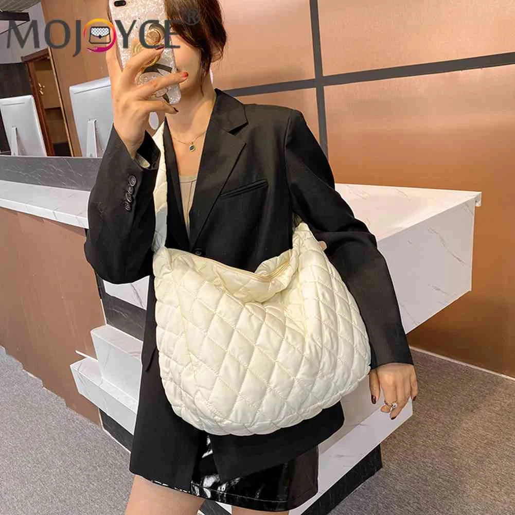 Women Lattice Solid Cloud Shoulder Bag Casual Quilted Crossbody Bags