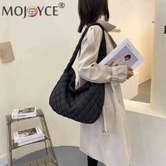 Women Lattice Solid Cloud Shoulder Bag Casual Quilted Crossbody Bags