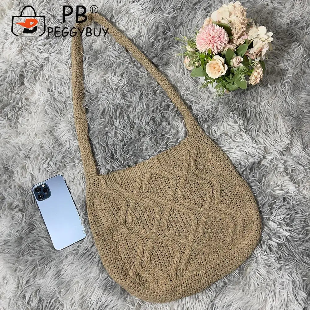 Knitted Women Shoulder Bag Winter Decoration Supplies