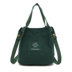 Canvas Letter Printing Crossbody Bag Large Capacity Handbag