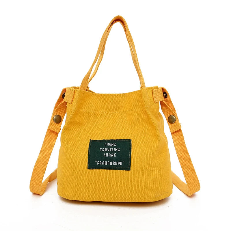 Canvas Letter Printing Crossbody Bag Large Capacity Handbag