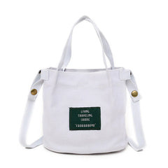 Canvas Letter Printing Crossbody Bag Large Capacity Handbag