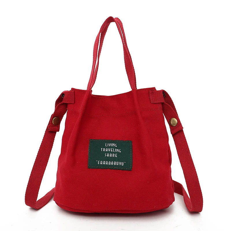 Canvas Letter Printing Small Messenger Bag Large Capacity Crossbody Handbag