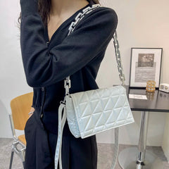 Retro PU Leather Checker Pattern Women Shoulder Crossbody Bags