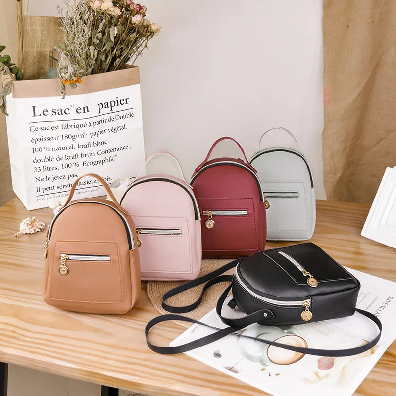 Multi-function Mini Backpack School Bag Women Shoulder Rucksack