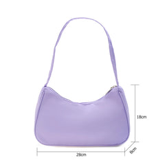 Women Solid Nylon Hobos Bag Zipper Underarm Bags