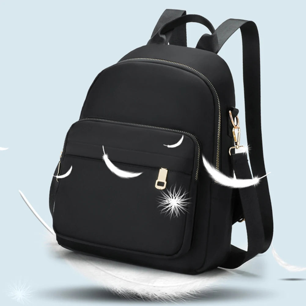 Women Large Capacity Nylon Shoulder Bag Zipper School Bag