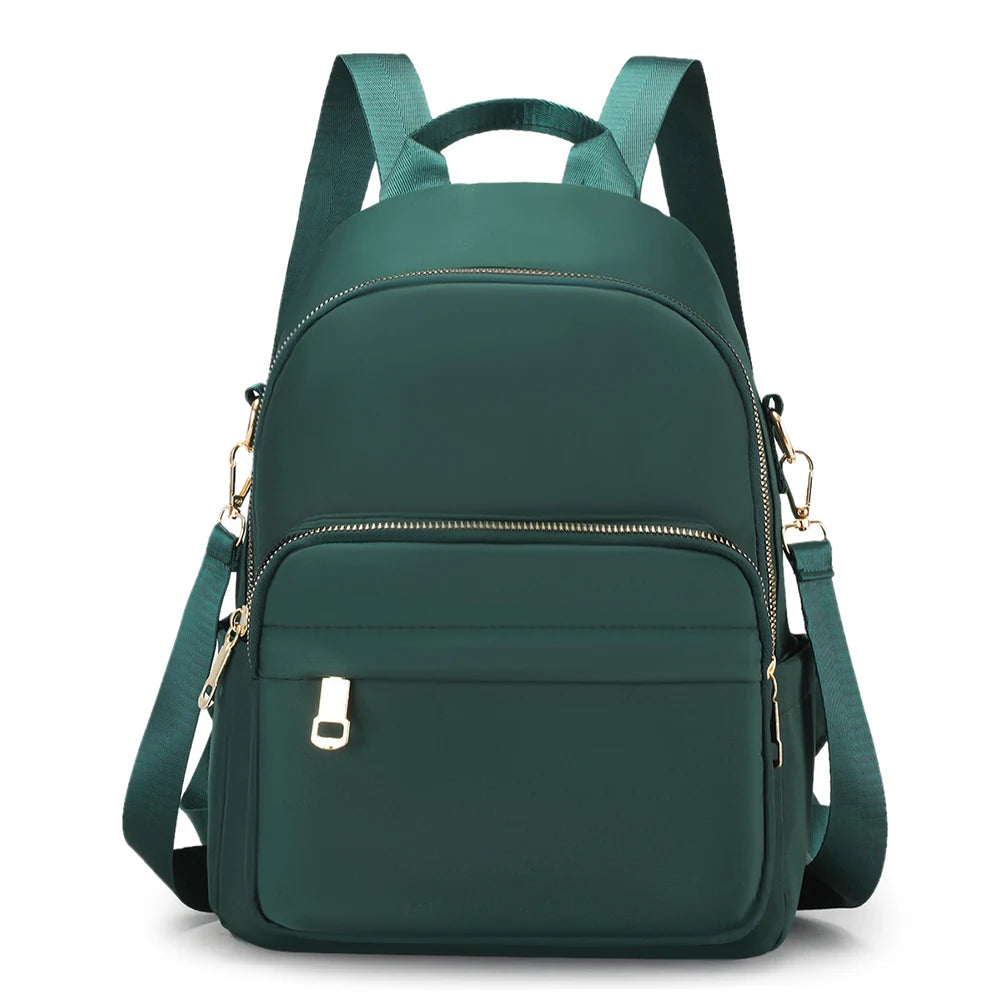 Women Large Capacity Nylon Shoulder Bag Zipper School Bag