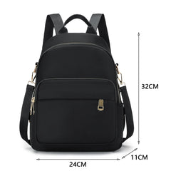 Women Large Capacity Nylon Shoulder Bag Zipper School Bag