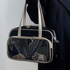 Women Square Tote Bag Large Capacity Soft Leather Handbag