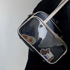Women Square Tote Bag Large Capacity Soft Leather Handbag