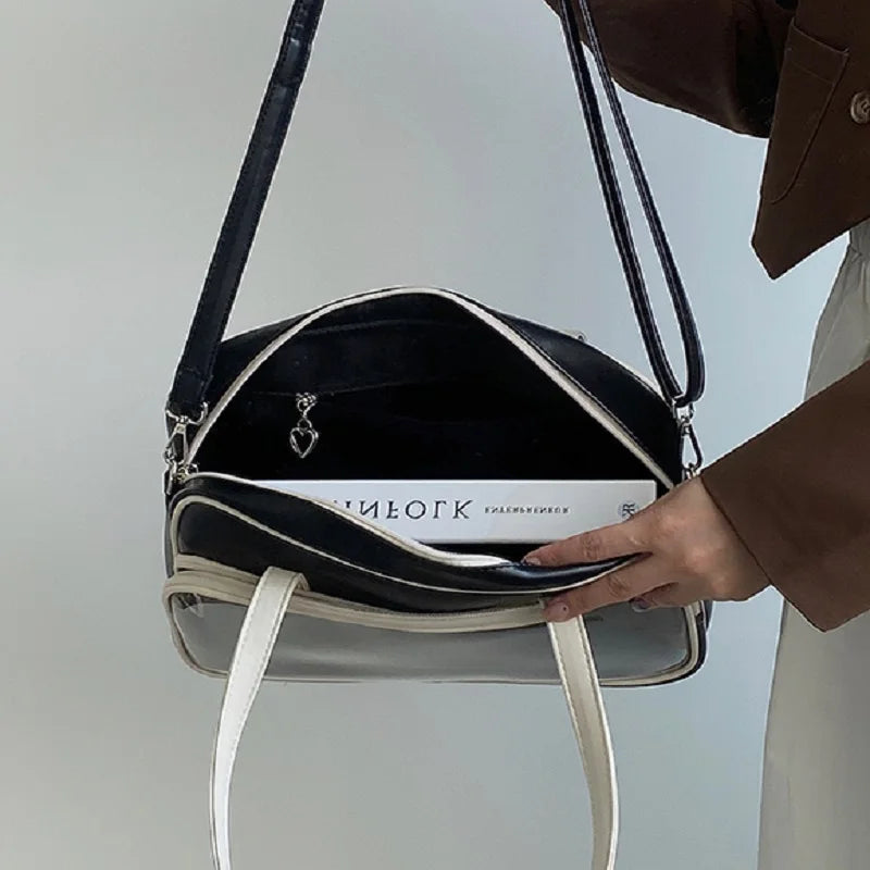 Women Square Tote Bag Large Capacity Soft Leather Handbag