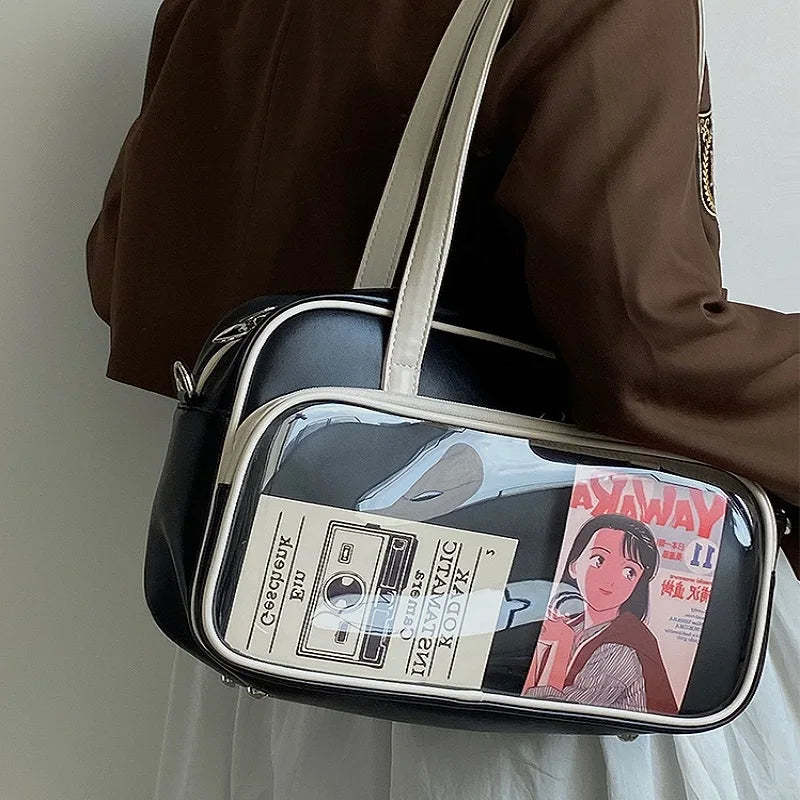 Women Square Tote Bag Large Capacity Soft Leather Handbag