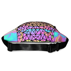 Geometric Luminous Waist Bag Holographic Belt Pack for Women Men