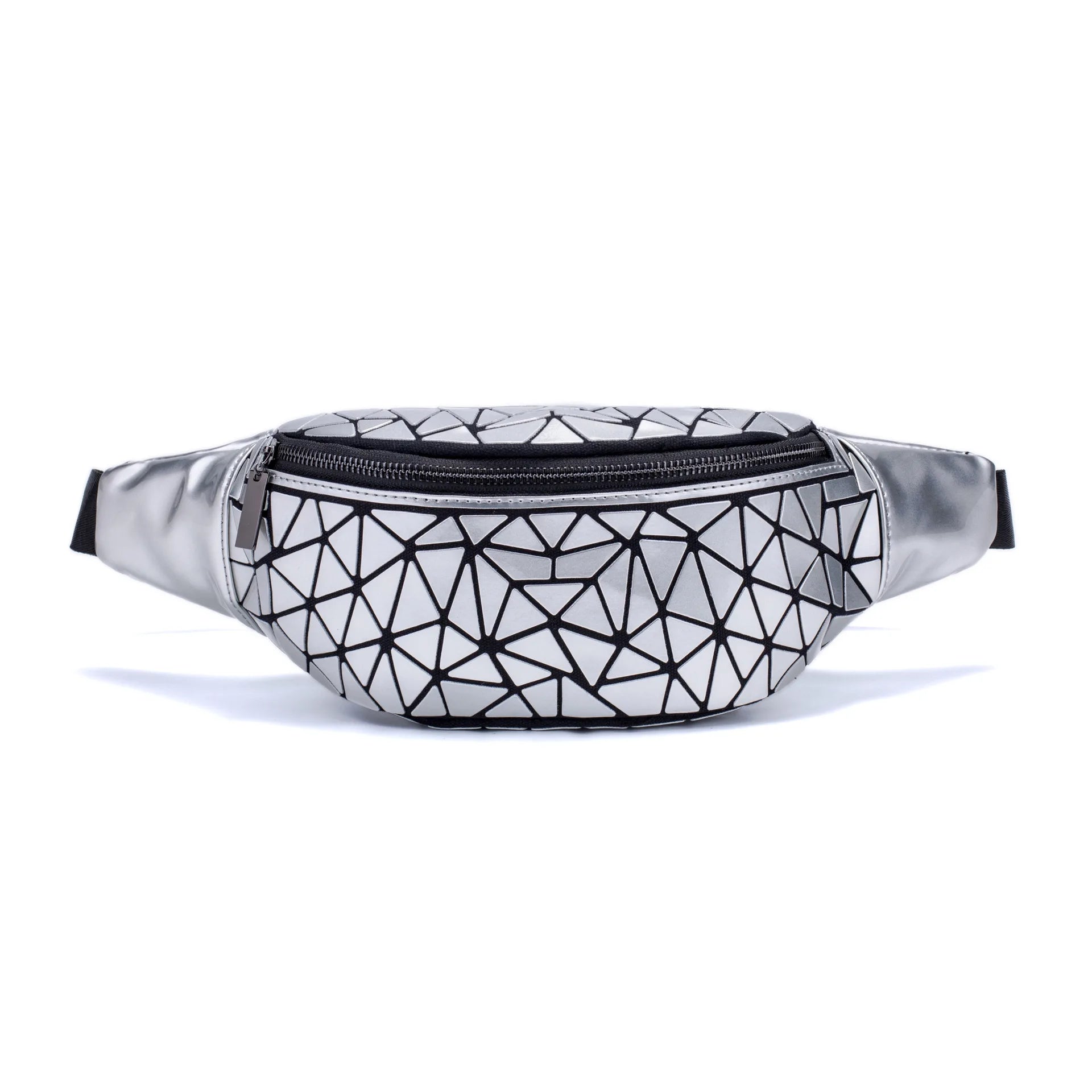 Geometric Luminous Waist Bag Holographic Belt Pack for Women Men
