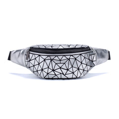 Geometric Luminous Waist Bag Holographic Belt Pack for Women Men