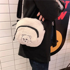 Women Winter Shoulder Bag Small Phone Pouch Warm Messenger Bag