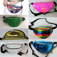 Women FashionPack PU Laser Purse One Shoulder Waist Chest Bag Hip Bag