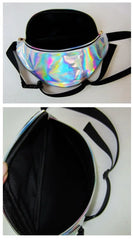 Women FashionPack PU Laser Purse One Shoulder Waist Chest Bag Hip Bag