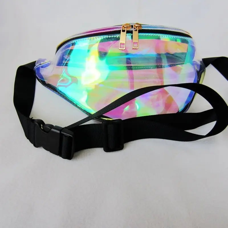 Women FashionPack PU Laser Purse One Shoulder Waist Chest Bag Hip Bag