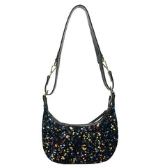 Fashionable Sequins PU Leather Shoulder Bag White/Blue/Black