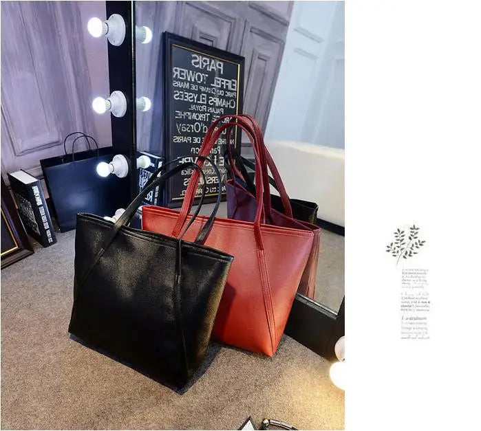 Women Faux Leather Tote Bag Waterproof Handbag Large Capacity Purse