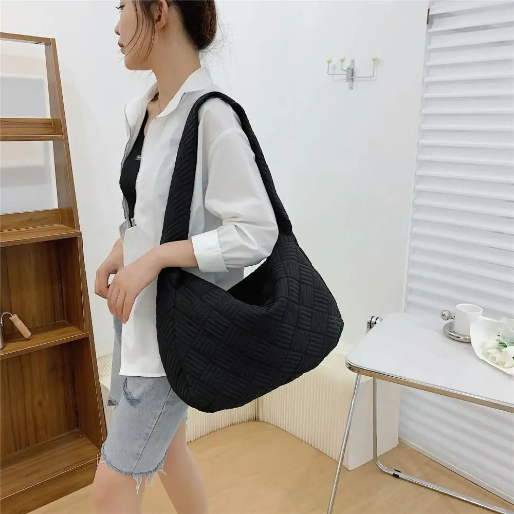 Women Cotton Padded Winter Tote Shoulder Bag