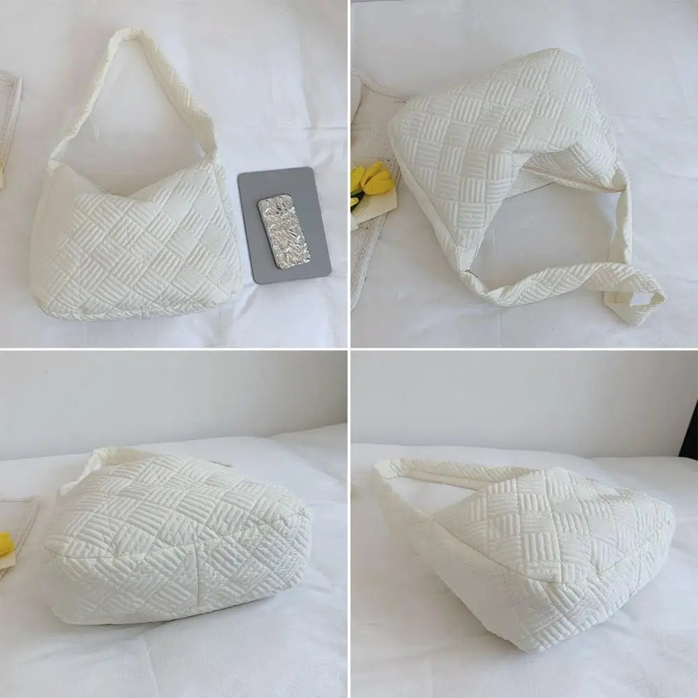 Women Cotton Padded Winter Tote Shoulder Bag