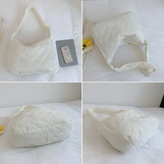 Women Cotton Padded Winter Tote Shoulder Bag