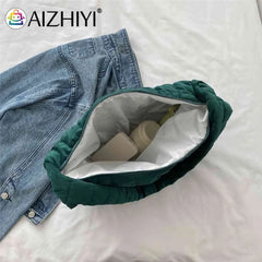 Women Tote Check Quilted Plaid Handle Soft Large Capacity Solid Casual
