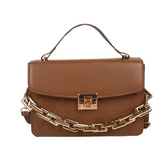 Women Female Retro Thick Chain Diamond Shoulder Bag