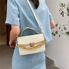 Women Female Retro Thick Chain Diamond Shoulder Bag