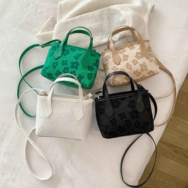 Women Flower Shoulder Bag Female Casual Crossbody Bag Printing Portable Bag