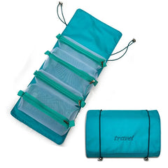 Women Fold Cosmetic Bag Large Capacity Waterproof Travel Makeup Brush Storage
