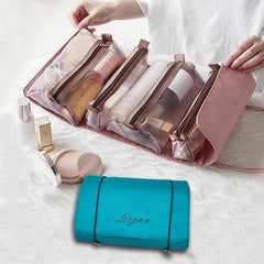 Women Fold Cosmetic Bag Large Capacity Waterproof Travel Makeup Brush Storage