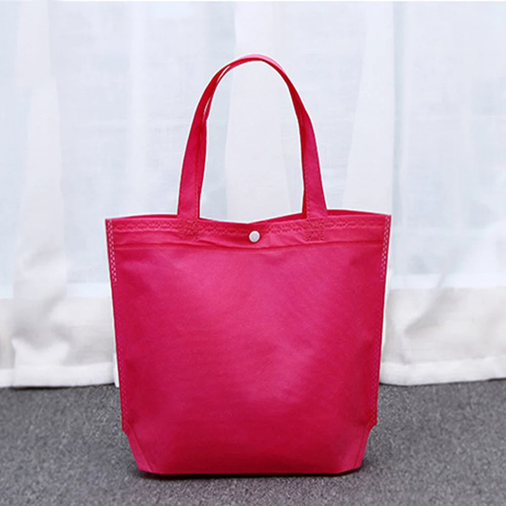 Large Reusable Foldable Shopping Bag with Button Closure