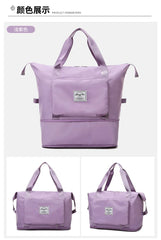 Women Foldable Gym Bag Large Capacity Shoulder Handbag Yoga Sport Tote Sac
