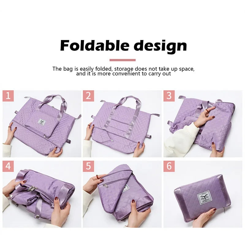 Women Folding Travel Bags Waterproof Tote Travel Luggage Bag